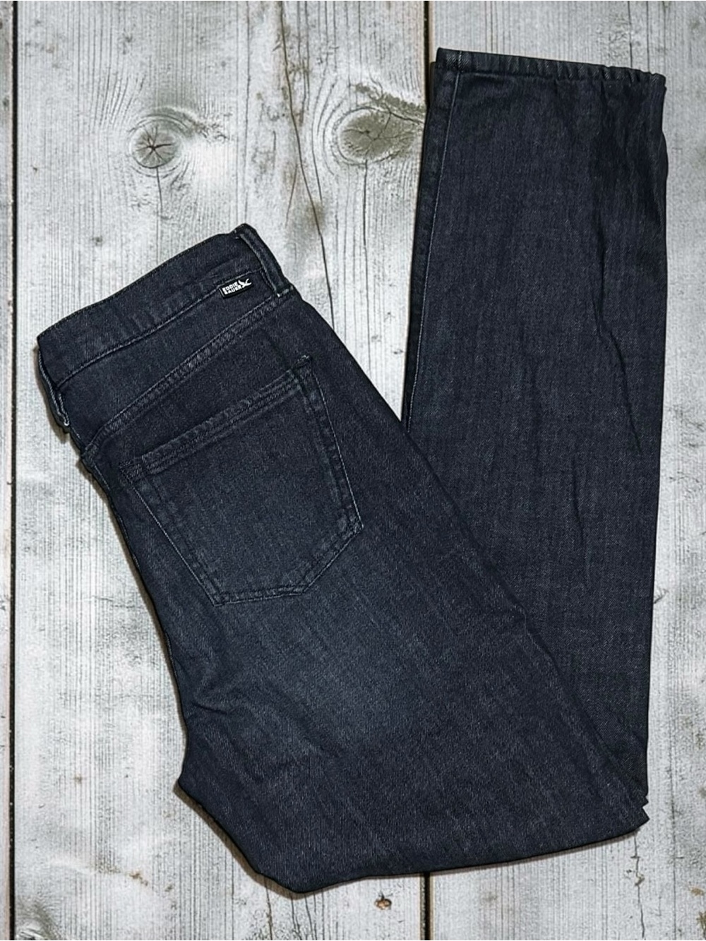 Eddie Bauer Flannel Lined Boyfriend Jeans Women’s 6 Black Mid Rise